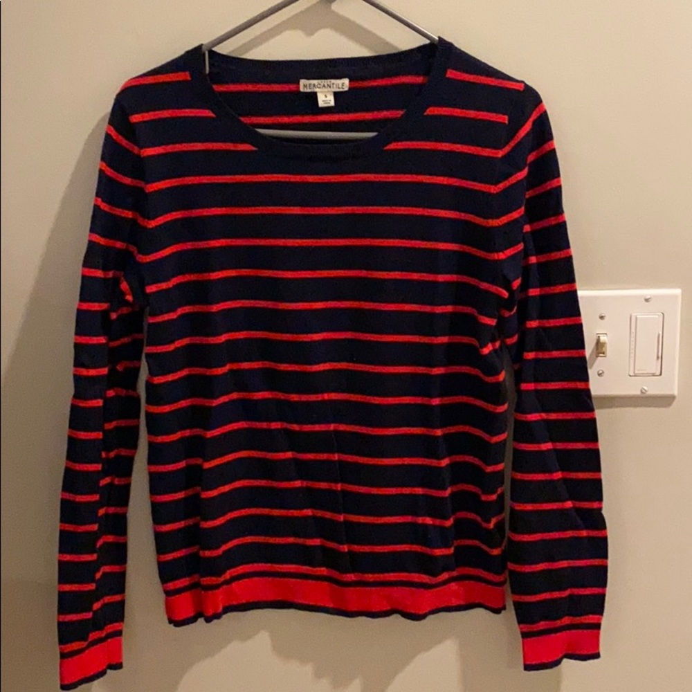 Jcrew blue and red sweater size s